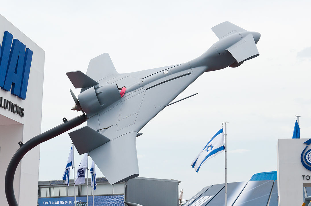 IAI Harop loitering munition drone displayed at Paris Air Show 2013